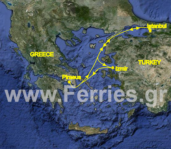 3 Days Cruise from Piraeus - Athens (Greece), Mykonos (Greece), Kusadasi (Turkey), Patmos (Greece), Heraklion (Greece), Santorini (Greece),   Piraeus - Athens (Greece).